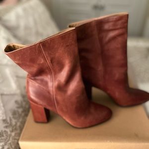 Cognac Lucky Brand Leather Bootie